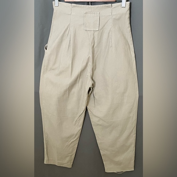 Cynthia Steffe Tan Textured High Waisted Lagenlook Trouser Pants - Picture 2 of 5